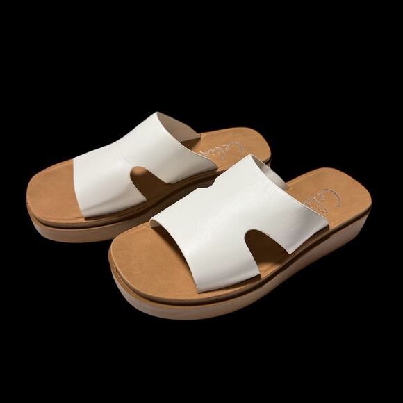 CELIA Raya H Band Slide - Womens White sandals slip on SZ/7 - Picture 11 of 12